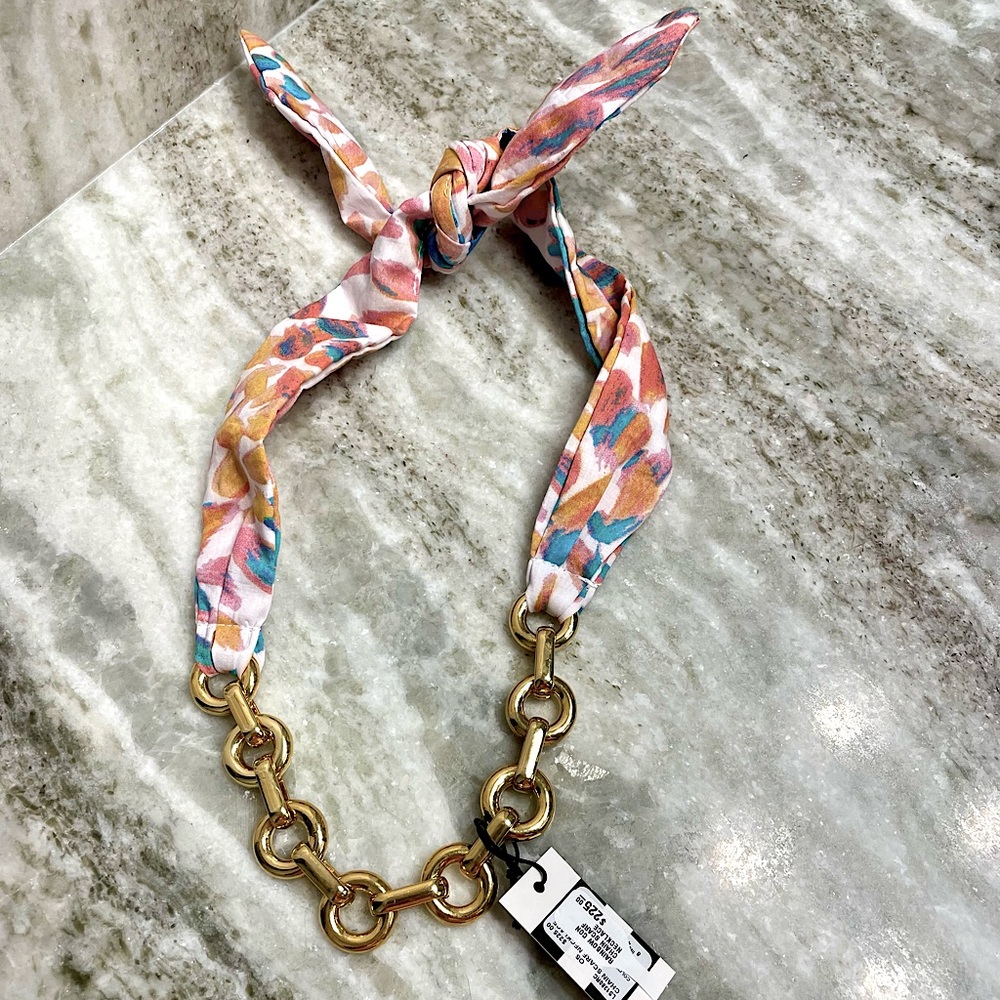 NWT Lele Sadoughi scarf chain necklace